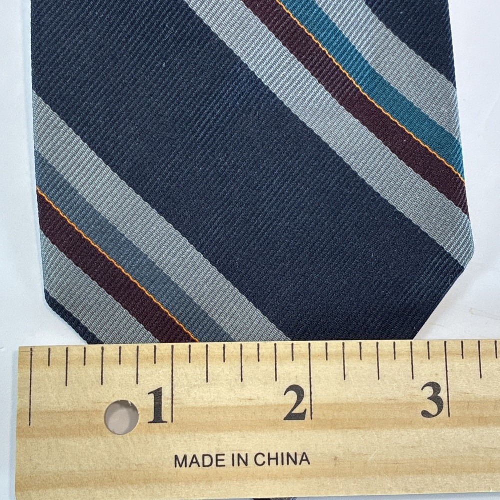 REPP Robert Talbott for Homer Reed Silk Stripe Blue Tie USA Hand Sewn 3.5x57 GUC - Picture 3 of 11